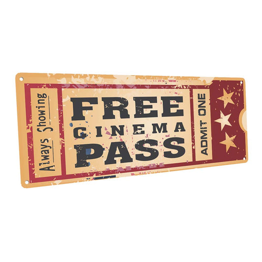Home Cinema Movie Ticket Metal Sign