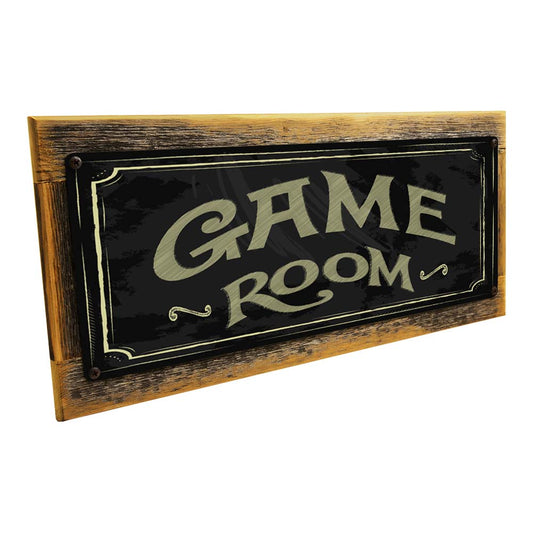Framed Game Room Metal Sign