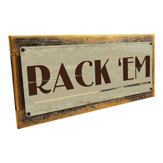 Framed Rack 'Em Billiards Or Pool Metal Sign