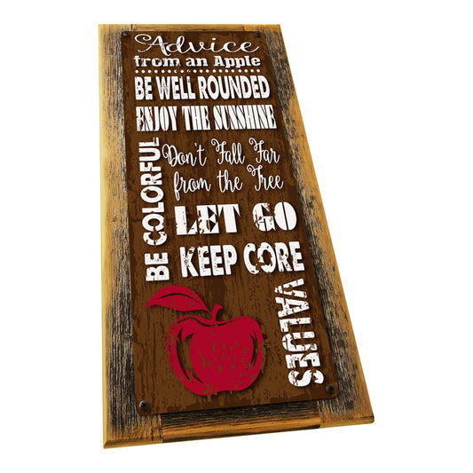Framed Advice From An Apple Metal Sign