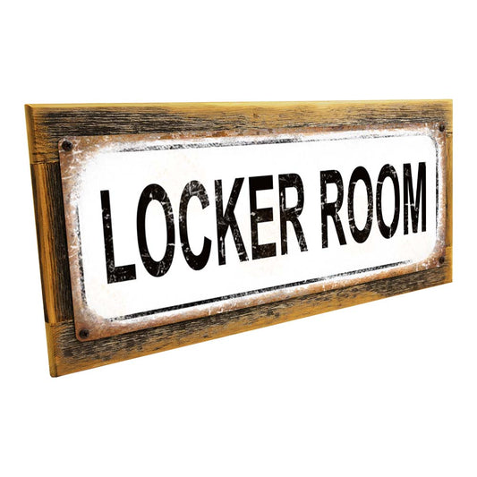 Framed Locker Room Metal Sign