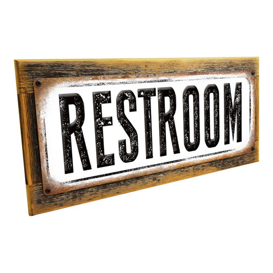 Framed Restroom Metal Sign