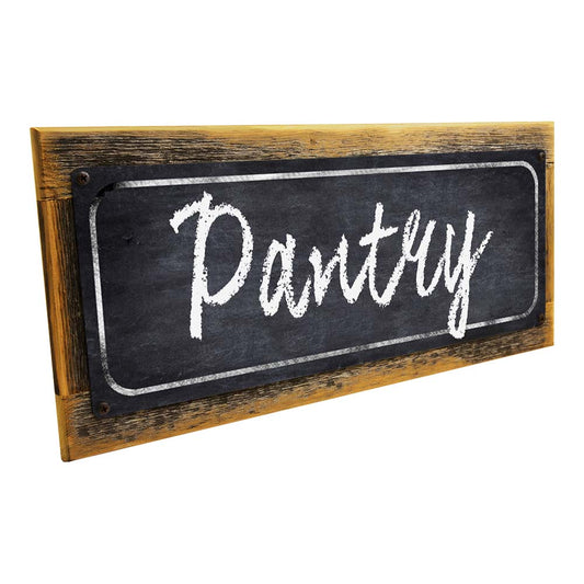 Framed Pantry Black Metal Sign