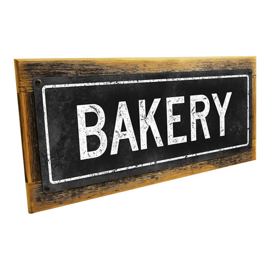 Framed Black Bakery Metal Sign