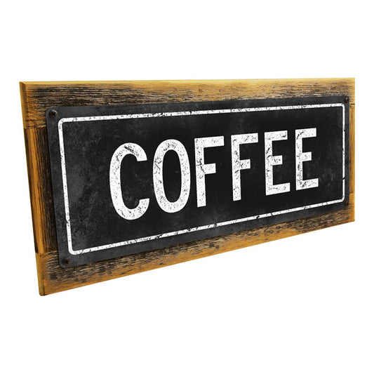 Framed Black Coffee Metal Sign