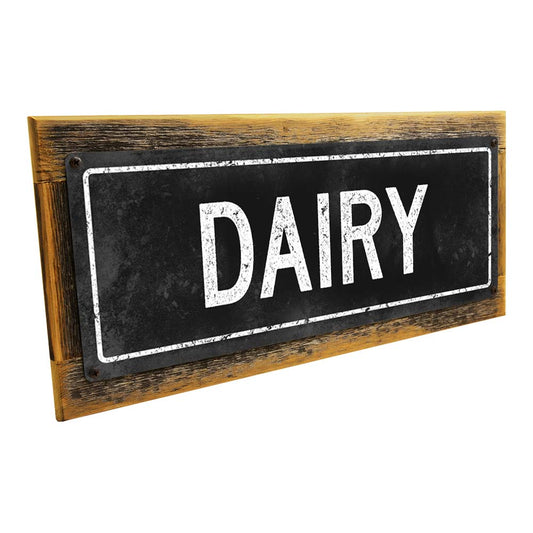 Framed Black Dairy Metal Sign