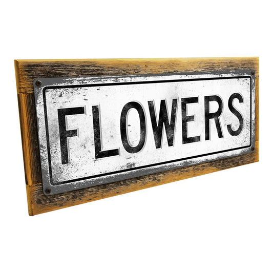 Framed Flowers Metal Sign
