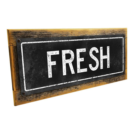Framed Black Fresh Metal Sign