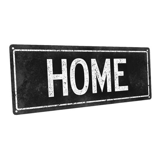 Black Home Metal Sign