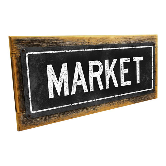 Framed Black Market Metal Sign