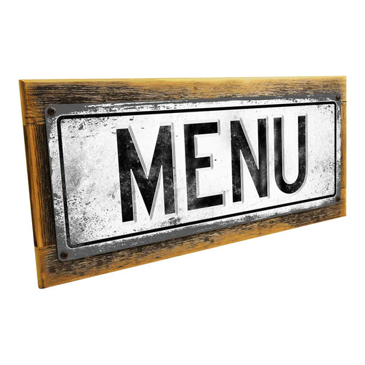 Framed Menu Metal Sign