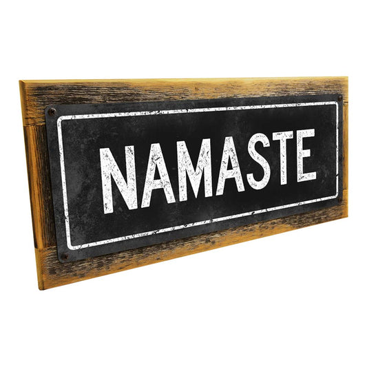 Framed Black Namaste Metal Sign