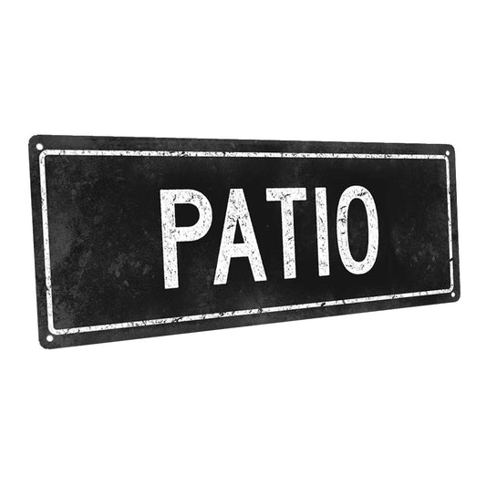 Black Patio Metal Sign