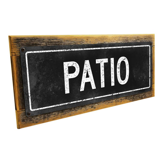 Framed Black Patio Metal Sign