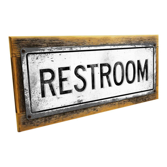 Framed Restroom Metal Sign