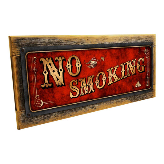 Framed No Smoking Metal Sign