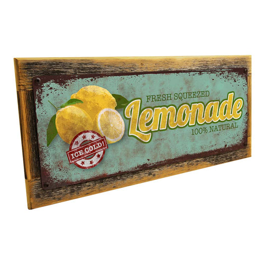 Framed Fresh Squeezed Lemonade Metal Sign