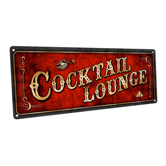 Red Cocktail Lounge Metal Sign