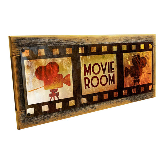 Framed Movie Room Metal Sign