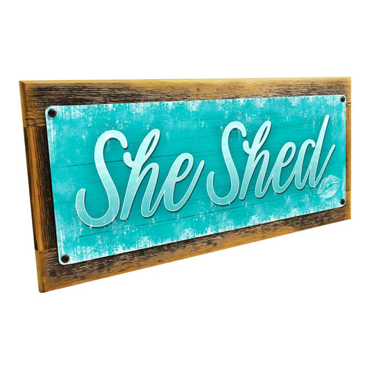 Framed She Shed Metal Sign