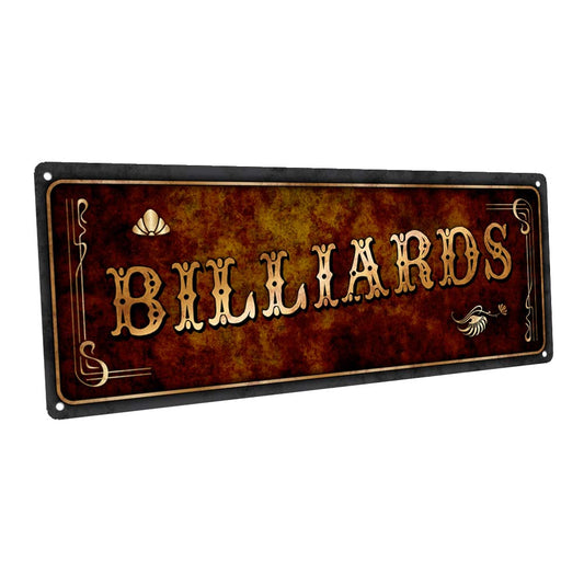 Billiards Metal Sign