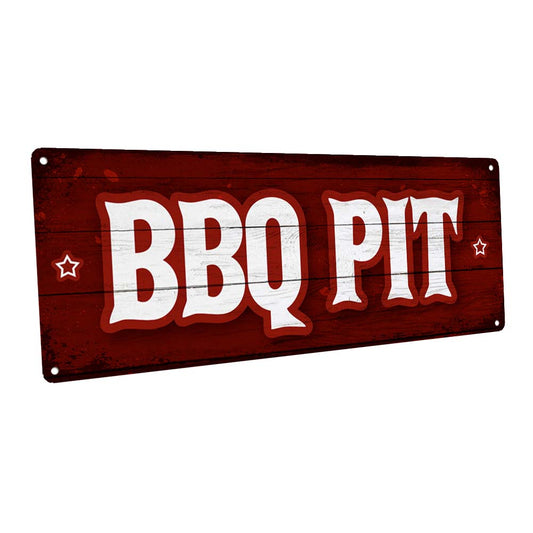 BBQ Pit Metal Sign