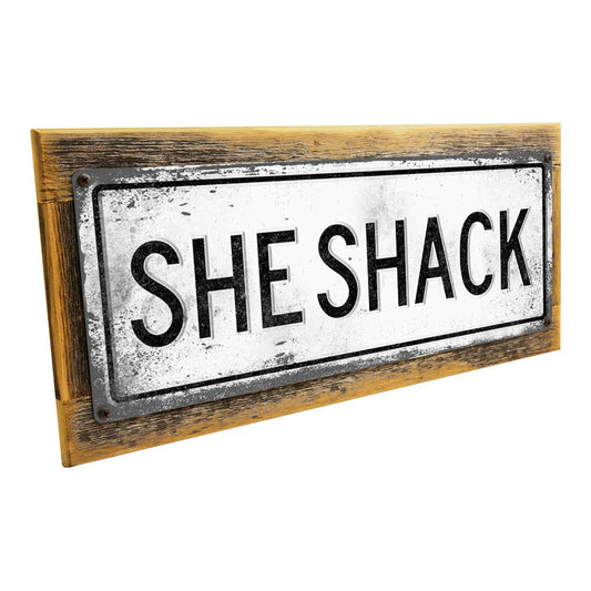 Framed She Shack Metal Sign