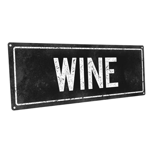 Black Wine Metal Sign