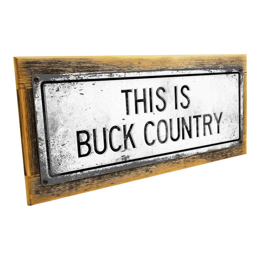 Framed Buck Country Metal Sign