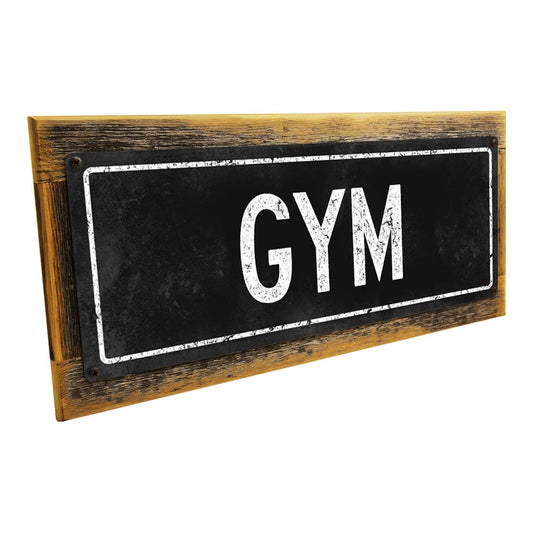 Framed Black Gym Metal Sign