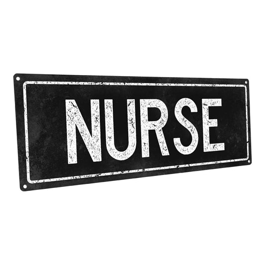 Black Nurse Metal Sign