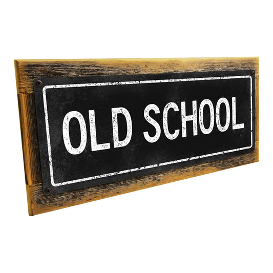 Framed Black Old School Metal Sign