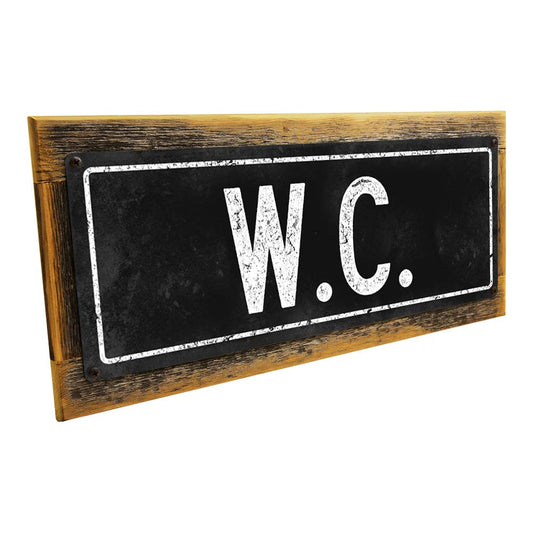 Framed Black WC Metal Sign