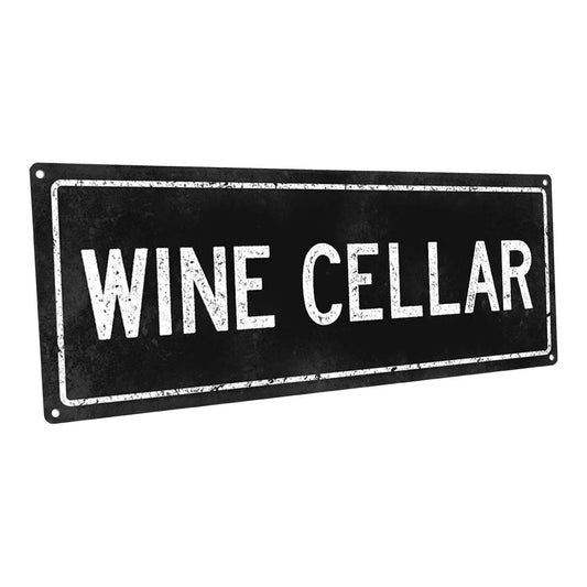 Black Wine Cellar Metal Sign