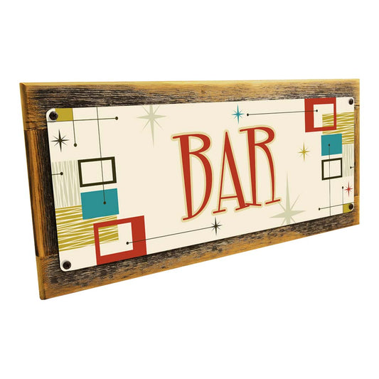Framed Mid-Century Bar Metal Sign