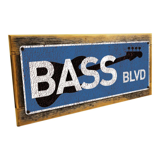 Framed Bass Blvd. Metal Sign