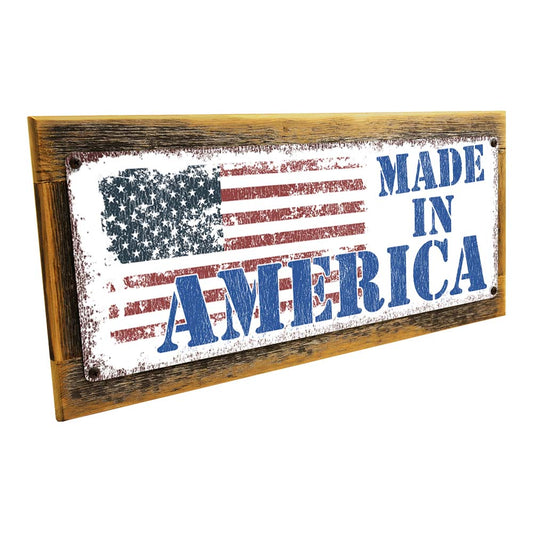 Framed Made In America Metal Sign