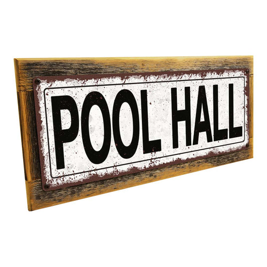 Framed Pool Hall Metal Sign