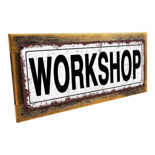 Framed Workshop Metal Sign
