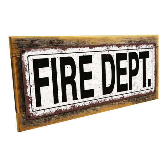 Framed Fire Dept. Metal Sign