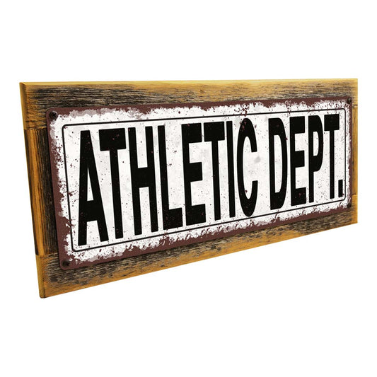 Framed Athletic Dept. Metal Sign