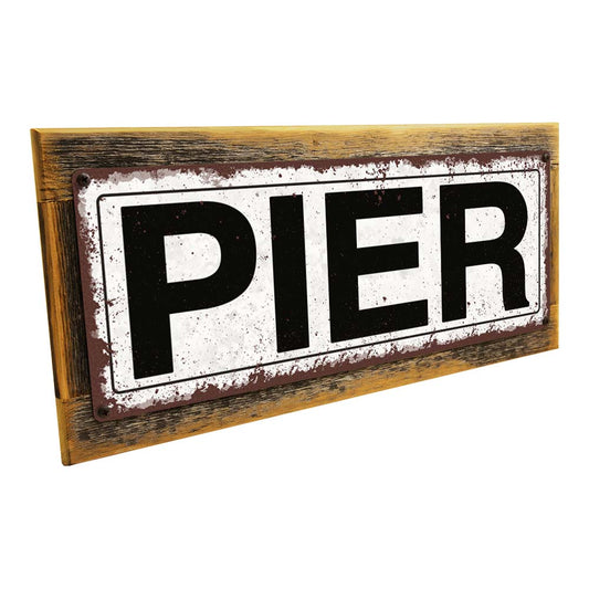 Framed Pier Metal Sign