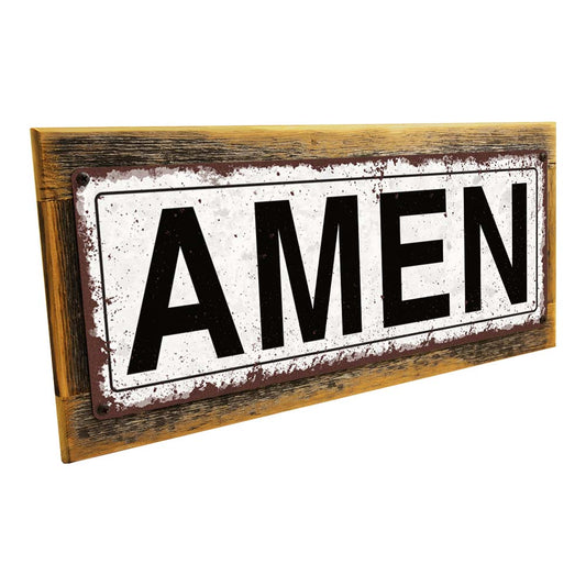 Framed Amen Metal Sign