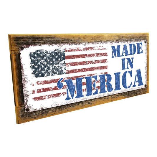 Framed Made In ‘Merica Metal Sign