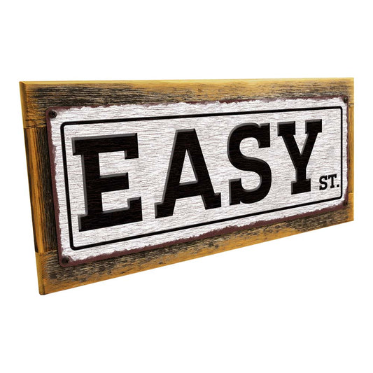 Framed Easy St. Metal Sign