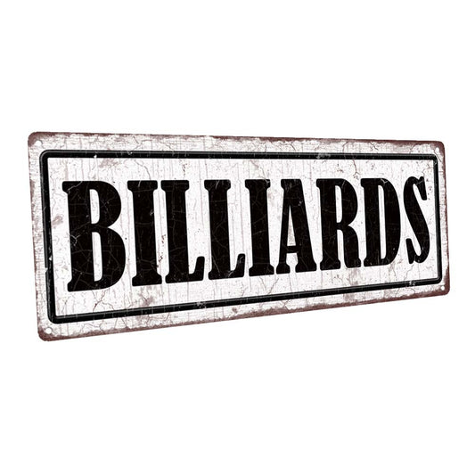 Billiards Metal Sign