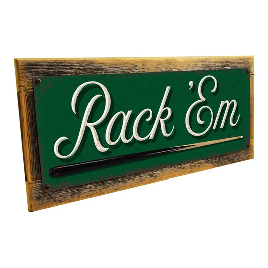 Framed Rack ‘Em Metal Sign