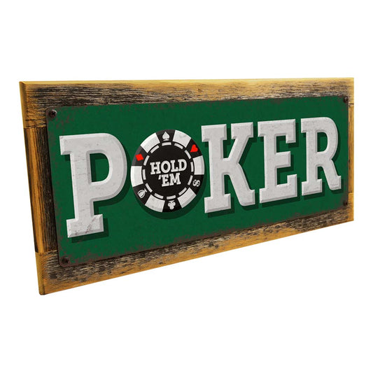 Framed Poker Metal Sign