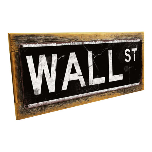 Framed Wall St. Metal Sign