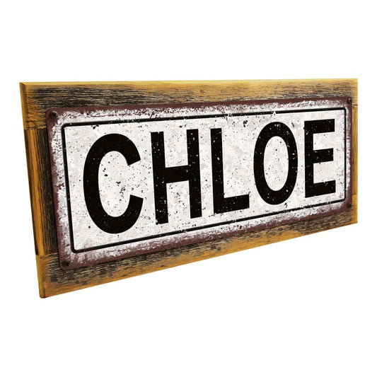 Framed Chloe Metal Sign